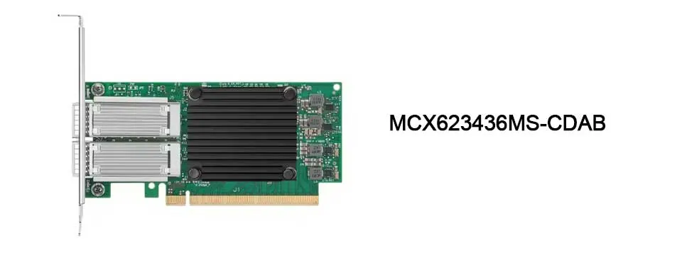 Karta adaptera Nvidia MCX623436an-Cdab Connectx-6 Dx En, 100 GbE, OCP3.0, z zarządzaniem hostem, dwuportowa QSFP56, PCIe 4.0 x16, bez kryptografii, śruba radełkowa (uchwyt) 0