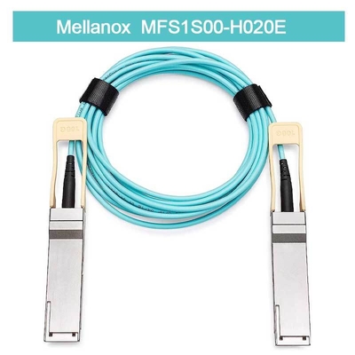 Kabel Mellanox AOC o niskim opóźnieniu MFS1S00-H020E Splitter Kabel Ethernet 200GbE Do 2x100GbE 20m
