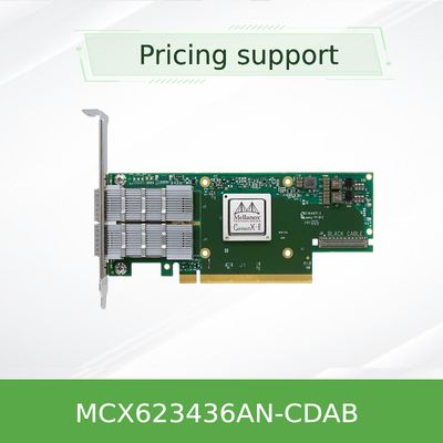 Karta adaptera Nvidia MCX623436an-Cdab Connectx-6 Dx En, 100 GbE, OCP3.0, z zarządzaniem hostem, dwuportowa QSFP56, PCIe 4.0 x16, bez kryptografii, śruba radełkowa (uchwyt)