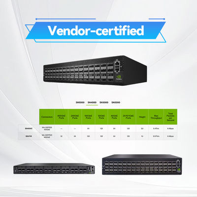 100GbE 2U Otwarty przełącznik sieciowy Mellanox MSN4600-CS2FC z Cumulus Ethernet