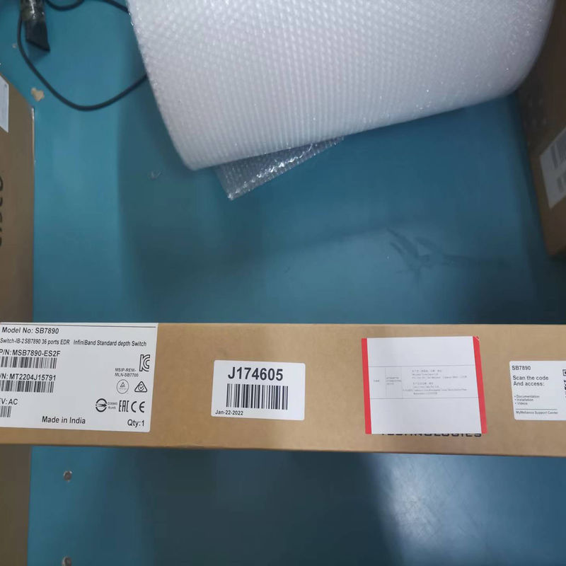 36p Zarządzany zewnętrznie przełącznik EDR 100 Gb/s Smart Mellanox Infiniband MSB7890-ES2F Nieblokujący