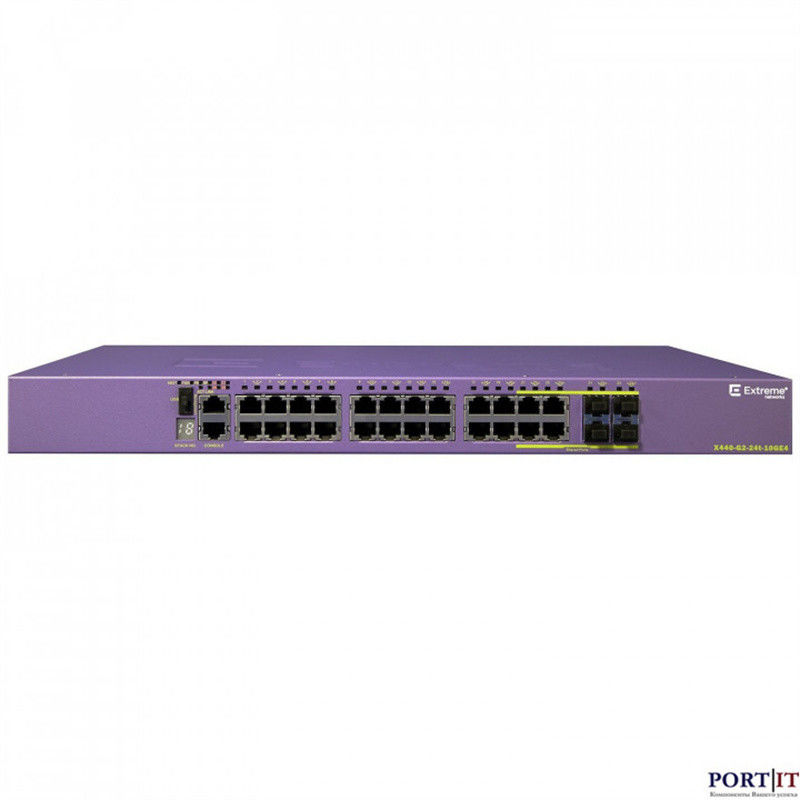 10GE4 Skalowalne AVB Extreme Networks X440 Switch G2 24T X440-G2-24p-10GE4 nowe i oryginalne