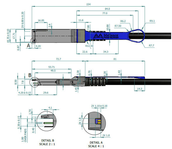 Kabel DAC Mellanox IB EDR długość 5m MCP1600-E005E26 szybki 100Gb/s QSFP28 nowy i oryginalny