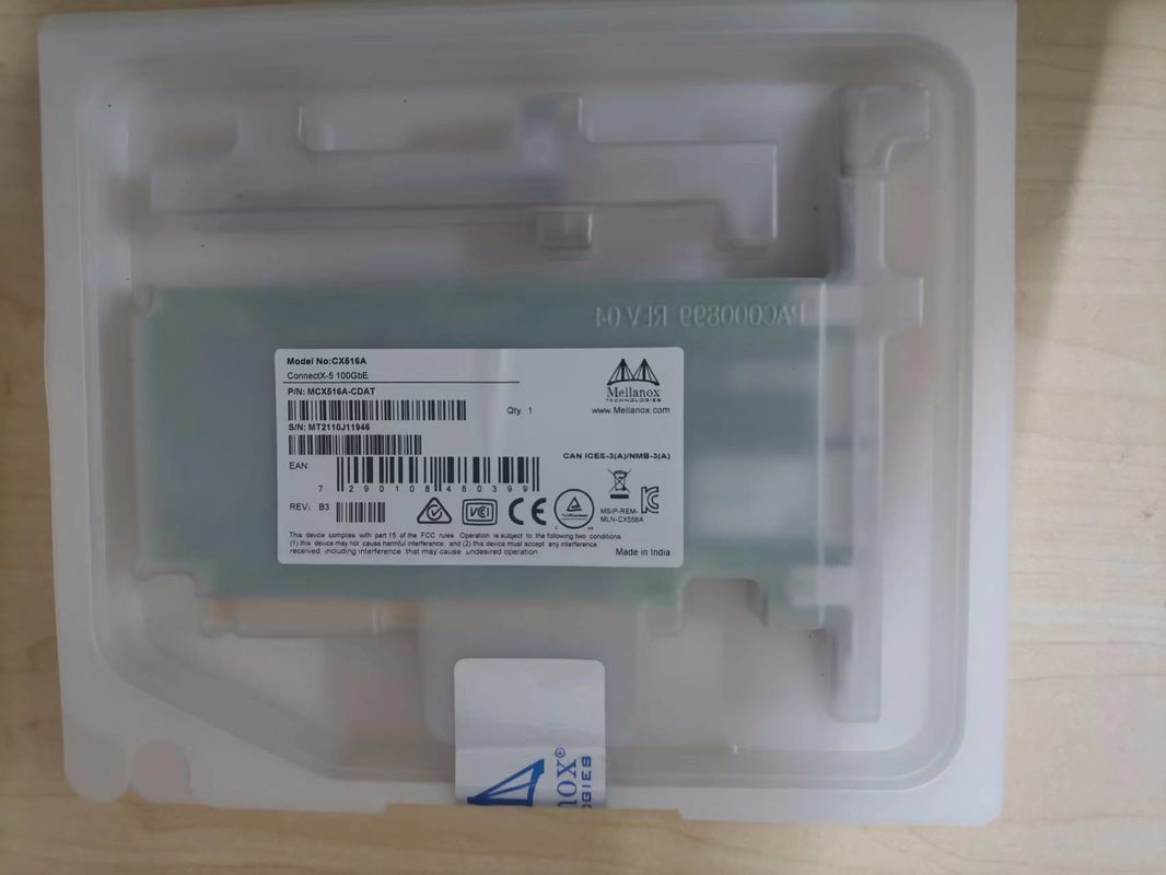 Dwuportowa karta sieciowa QSFP28 Mellanox 100gbe Karta katalogowa Adapter MCX516A-CDAT PCIe 4.0 X16 Tall Bracket