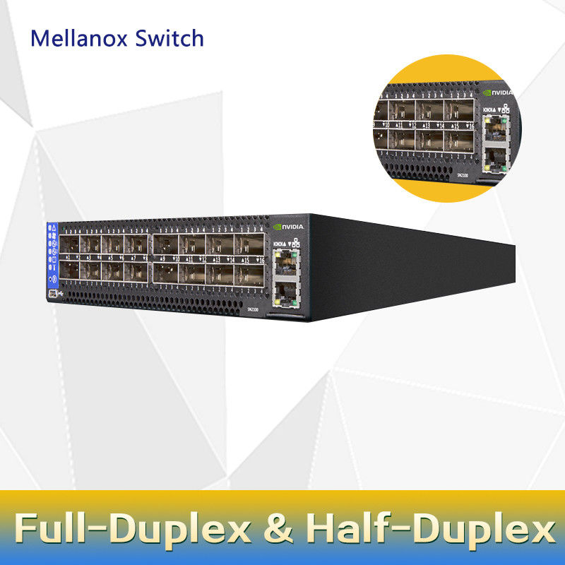 2-rdzeniowy przełącznik Mellanox SN2000 o małej głębokości MSN2100-CB2F 100GbE 1U 16 portów QSFP28 2 zasilacze AC X86
