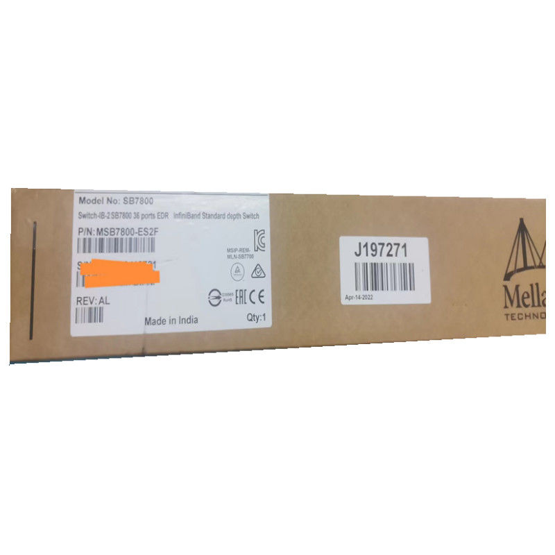 MSB7800-ES2F Mellanox Network Switch-IB 2 oparty na EDR InfiniBand 1U 36 portów QSFP28