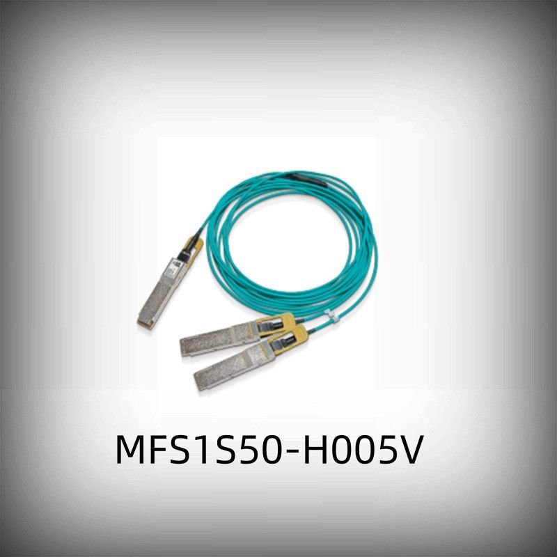 Kabel Mellanox AOC o niskim opóźnieniu MFS1S50-H005V Kabel rozgałęźny Ethernet 200GbE do 2x100GbE 5m