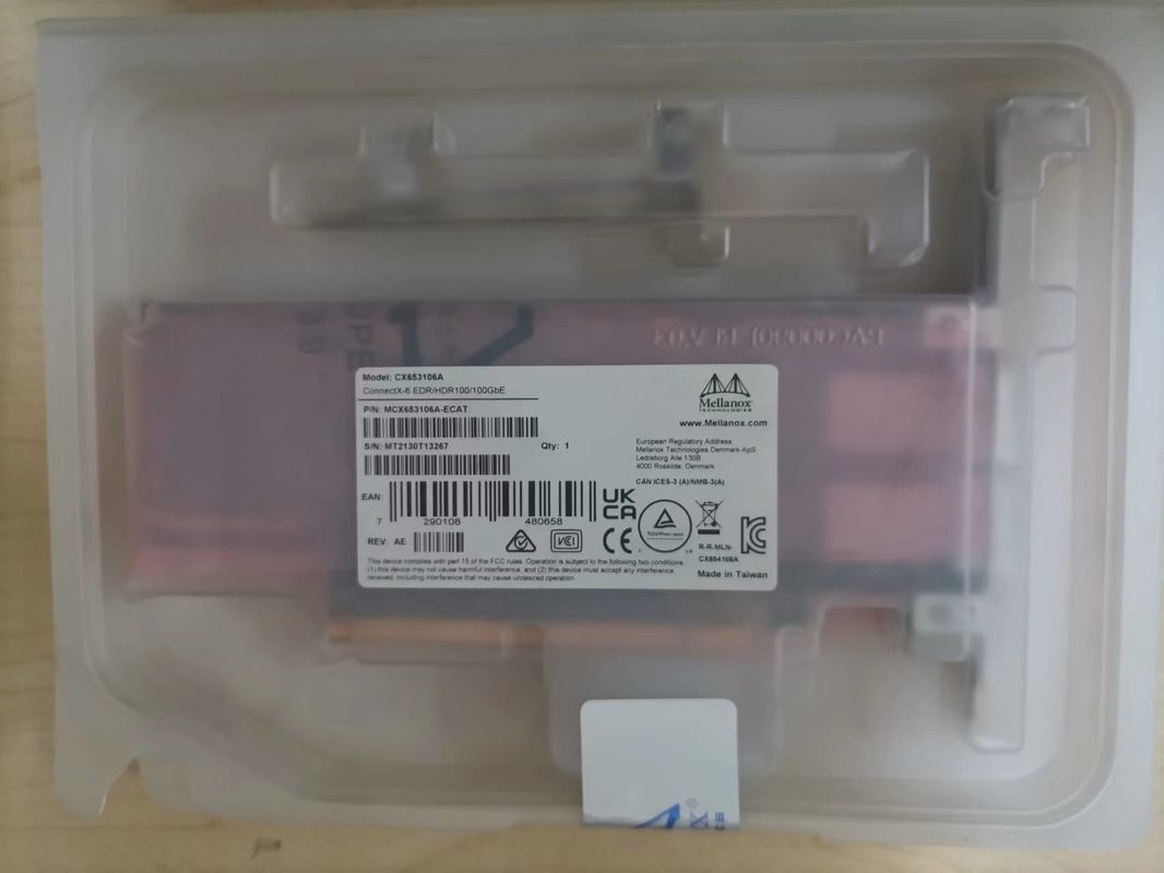 Oryginalny MCX653106A-ECAT Connect X-6 100Gb/S Dual Port QSFP56 Ethernet Adapter