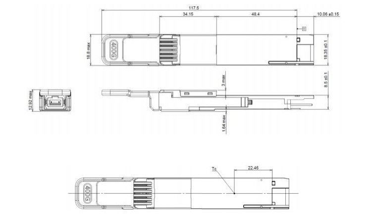 400G DR4 QSFP Hot Wtyk Optical Transceiver MPO 12-interfejs DD MSA Zgodne zużycie sieć zużycia 400 Gb/s Ethernet/Infiniband