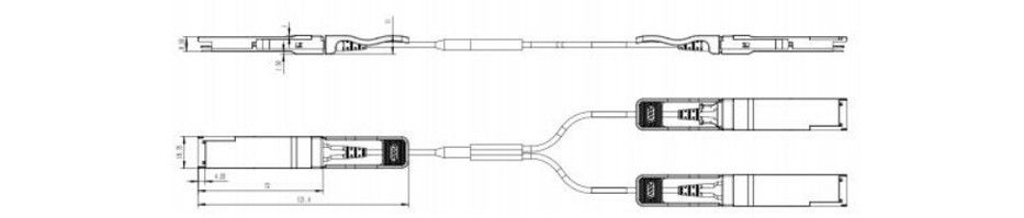 Przesyłacz optyczny Hot-Pluggable i 200G QSFP56 do 2x 100G QSFP56 Active Optical Cable z modulacją Breakout PAM4