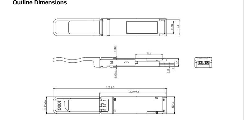 3.3V źródło zasilania stałego łączność komputerowa 100G QSFP28 BIDI SR Transceiver dla centra danych