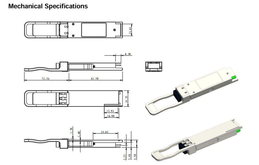 100G QSFP28 ZR4 LC Duplex Optical Transceiver 80km SFP28 LR4 103Gbps EML LAN-WDM Transceiver z cyfrową diagnostyką