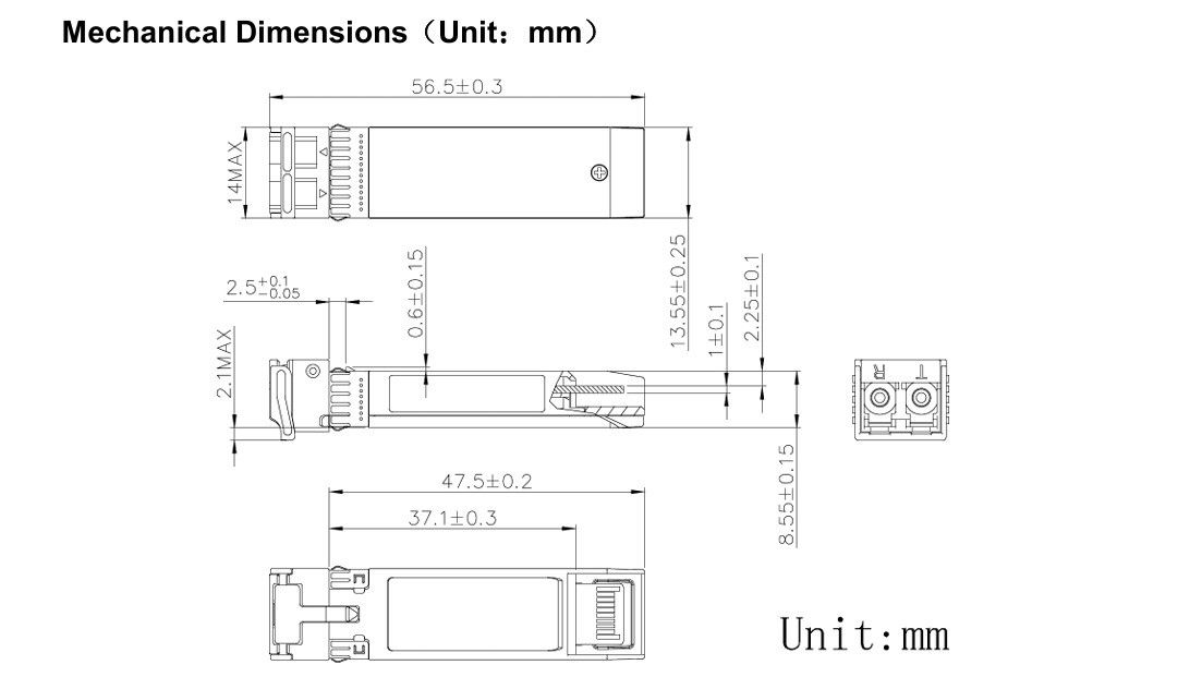 Moduł 10G SFP Moduł Ethernet Transceiver światłowodowy 80km 11,3Gbps Czas 1 rok Prędkość transmisji danych Do 11,3Gbps