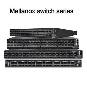 Przełącznik Ethernet 2U Open, z możliwością łączenia w stos, z 64 portami QSFP28 i podwójnymi zasilaczami. Technologia Infiniband. Funkcja łączenia w stos.