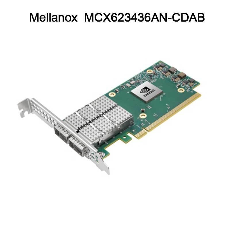 Karta adaptera Nvidia MCX623436an-Cdab Connectx-6 Dx En, 100 GbE, OCP3.0, z zarządzaniem hostem, dwuportowa QSFP56, PCIe 4.0 x16, bez kryptografii, śruba radełkowa (uchwyt)