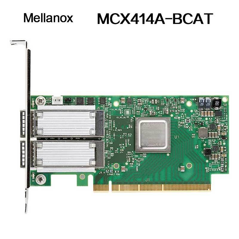 Karta interfejsu sieciowego Nvidia 900-9X426-0054-Sq0 MCX414A-Bcat Connectx-4 En, dwuportowa 40/56 GbE Qsfp28, PCIe3.0 x8, wysoki wspornik