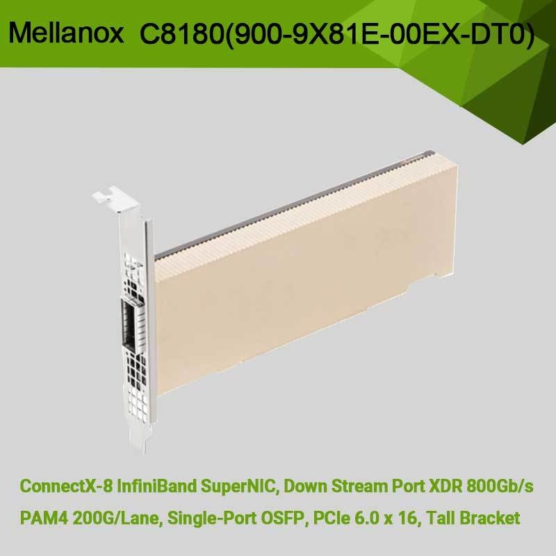 Karta Nvidia Connectx-8 C8180 (900-9X81E-00EX-DT0) Single-Cage Osfp Infiniband: 800gbs Xdr Ib