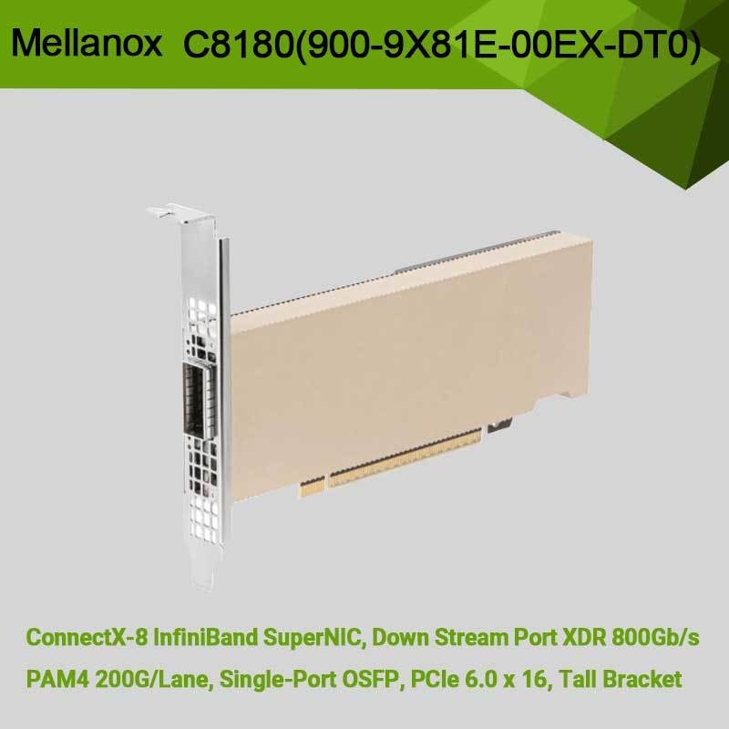 Karta Nvidia Connectx-8 C8180 (900-9X81E-00EX-DT0) Single-Cage Osfp Infiniband: 800gbs Xdr Ib