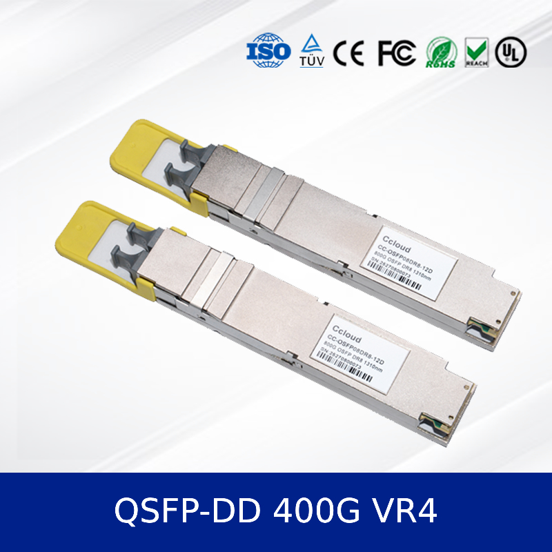 400G QSFP-DD VR4 Moduł nadajnika optycznego 50m Reach, PAM4, CMIS 5.0