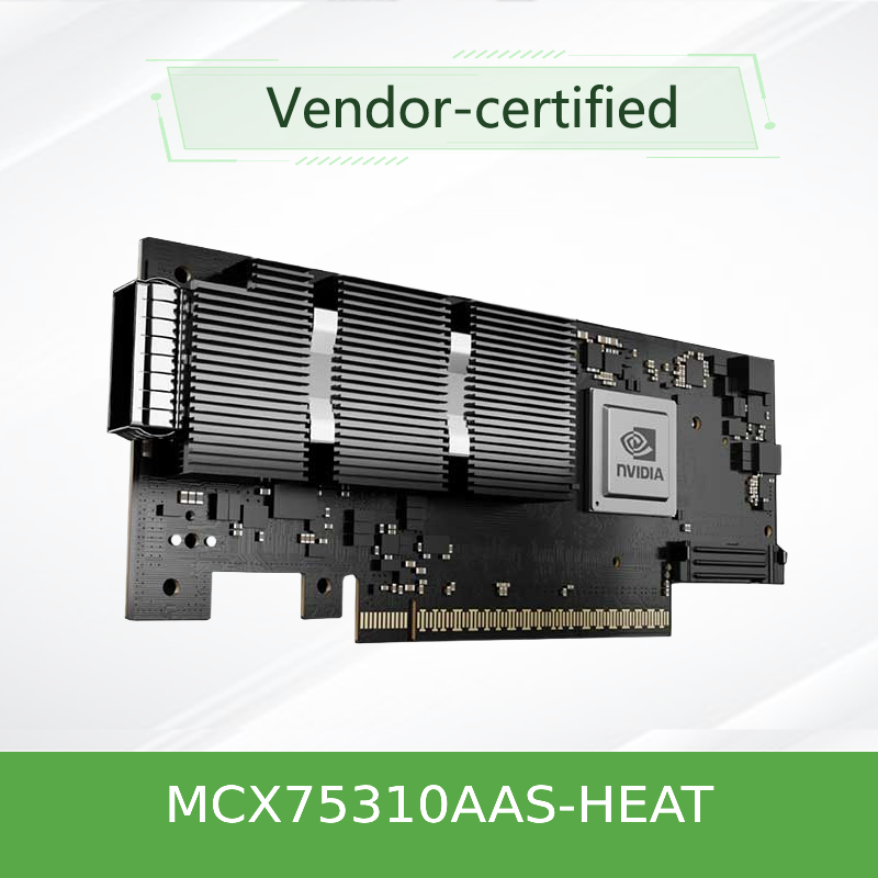 NVIDIA ConnectX-7 Adapter MCX75310AAS-HEAT ((900-9X766-003N-ST0) Jednorazowy port OSFP InfiniBand: NDR200 200GB/s (Szybkość domyślna) Ethernet: 200GbE PCIe X16 Gen 4.0/5.0