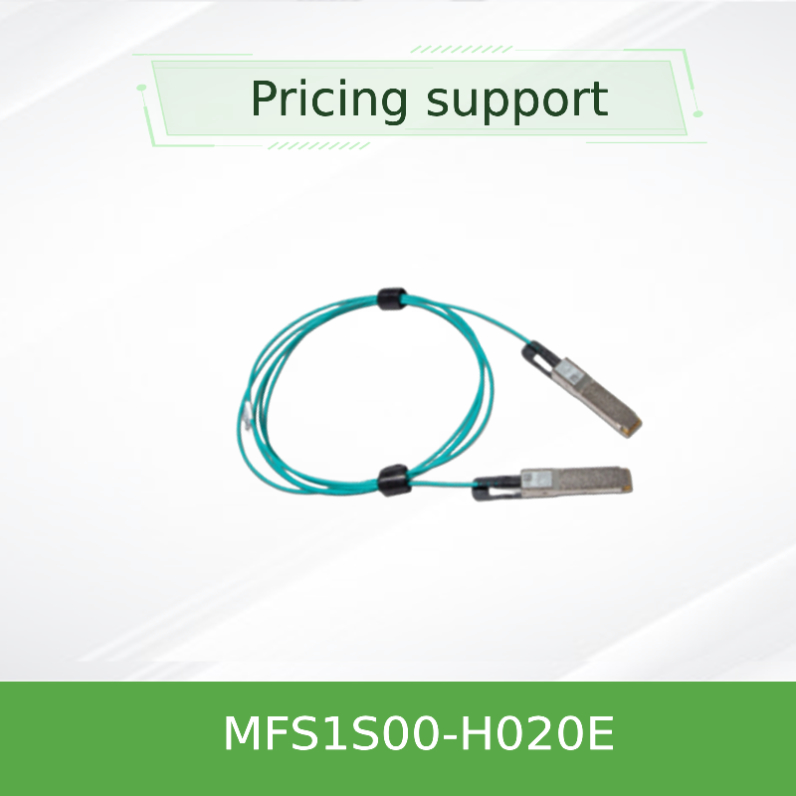 Kabel Mellanox AOC o niskim opóźnieniu MFS1S00-H020E Splitter Kabel Ethernet 200GbE Do 2x100GbE 20m