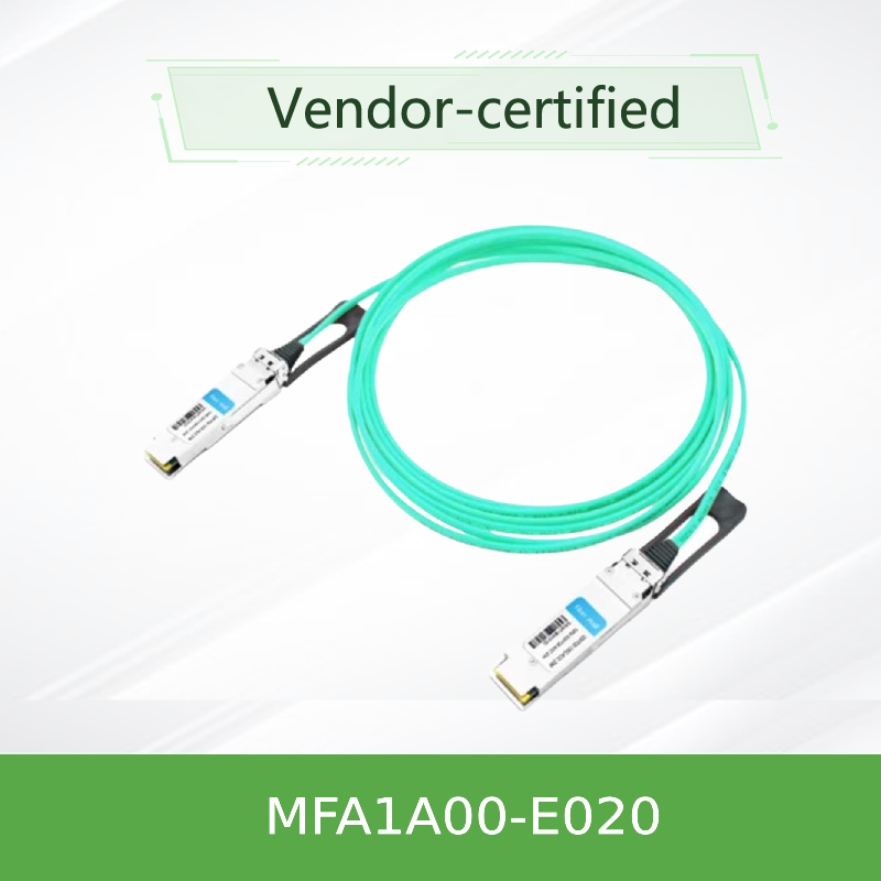 Nvidia Mfa1a00-Xxxx 100GB/S Qsfp28 Mmf Kabel aktywny optyczny Mfa1a00-E020 Kabel aktywny światłowodowy Ib EDR 100GB/S