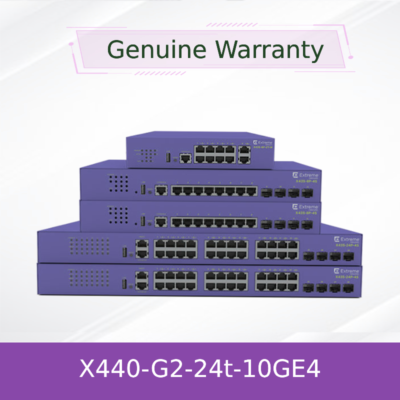 Przełącznik Ethernet Extreme Network X440-G2-24t-10ge4 Seria 16532 z funkcją SNMP Extreme XOS