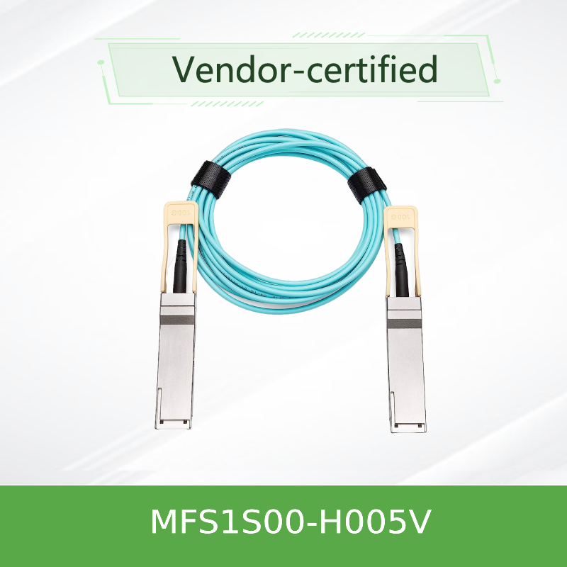 NVIDIA MFS1S00-H005V 200Gb/s QSFP56 Aktywny kabel optyczny - 5m AOC dla HDR InfiniBand i 200GbE