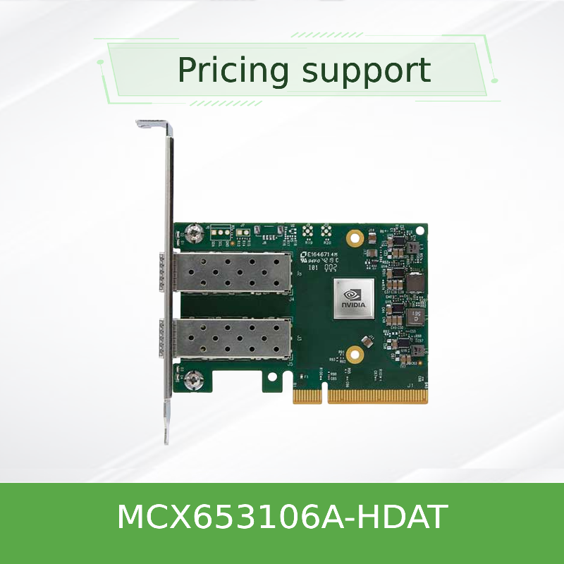 NVIDIA MCX653106A-HDAT ConnectX-6 200Gb/s InfiniBand Adapter Card    Dual-Port QSFP56, PCIe Gen 4.0 x16, Low-Profile